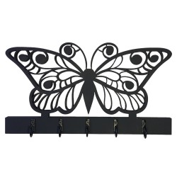 Appendichiavi da Muro Personalizzato Color Nero a Forma di Farfalla Portachiavi Personalizzabile da parete per Famiglie