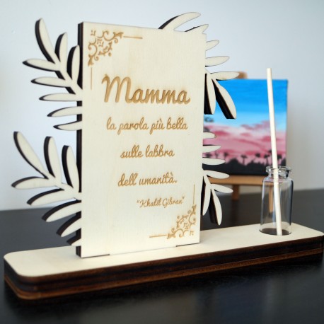 Stileitaliano profumatore ambiente personalizzato in legno artigianale decorazione per la casa Best Mom - 